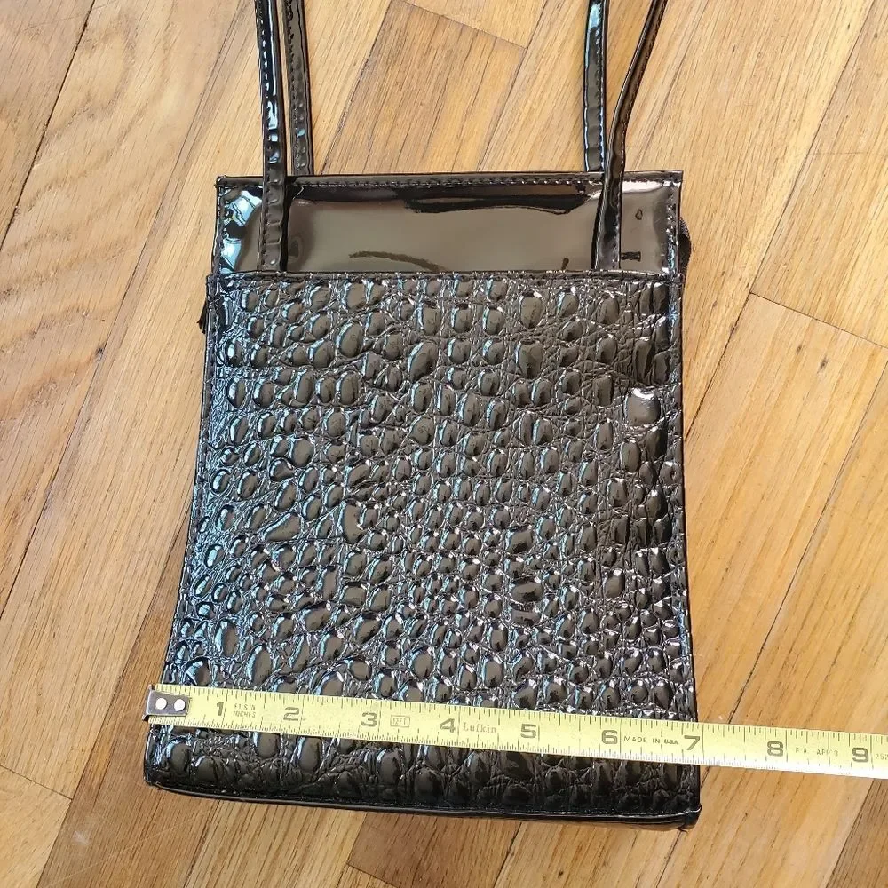 Black Embossed Shaped Shoulder‎ Bag Purse